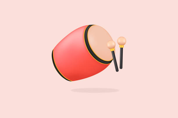 Drum illustration of drums commonly found in mosques where Muslims worship oman cartoon stock illustrations