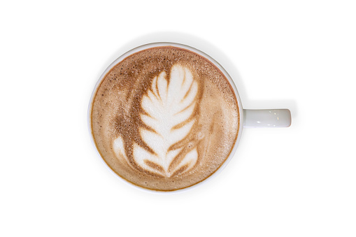 Latte coffee or cappuccino coffee