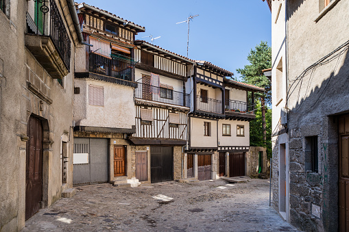 houses and typical buildings in the town of La Alberca in the province of Salamanca, Spain