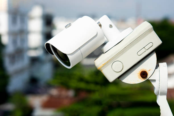 istock Outdoor CCTV camera for security and safety home from thief. 1341041475