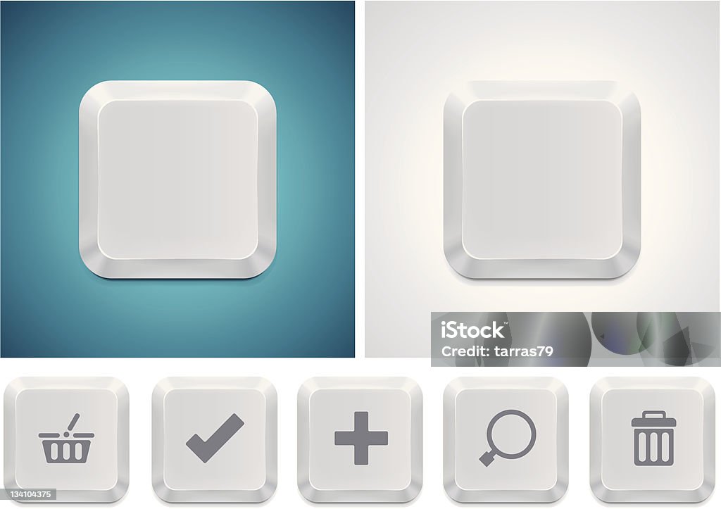 Компьютерная клавиатура на пуговицах icon square - Векторная графика Клавишная панель роялти-фри