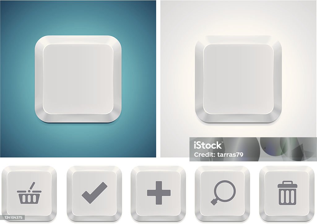 Computer keyboard button square icon Detailed icon representing white computer keyboard Keypad stock vector