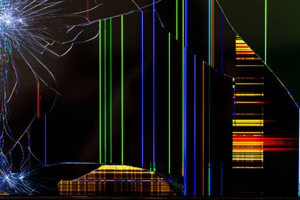 istock broken tv screen with color bright stripes 1341046467