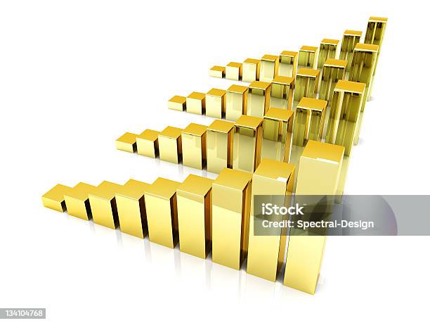 Gold Wykresy - zdjęcia stockowe i więcej obrazów Analizować - Analizować, Biały, Biznes