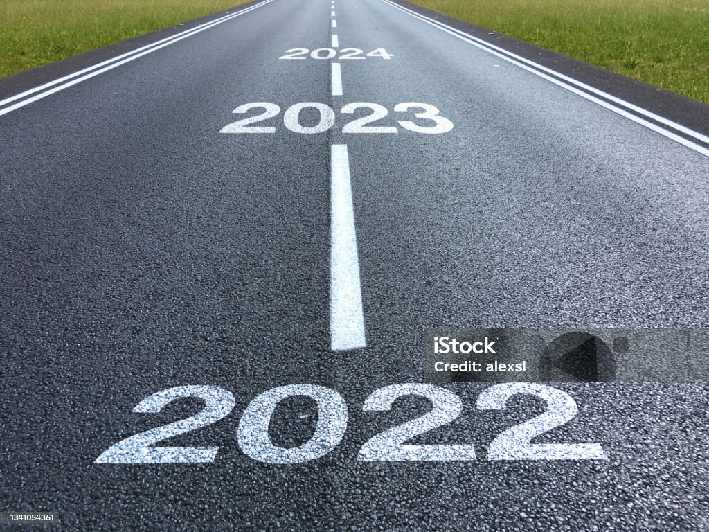 New year 2022 road start 2023 Stock Photo