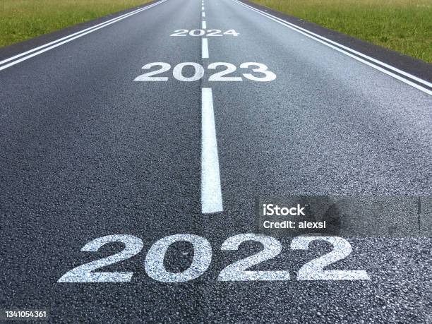 New Year 2022 Road Start Stock Photo - Download Image Now - 2023, 2022, Forecasting