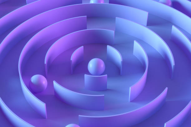 istock Labyrinth, Maze, Neon Lighting 1341056634