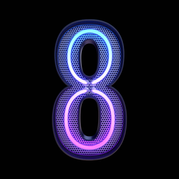 Speech Bubble And Number 8. Data Concept.