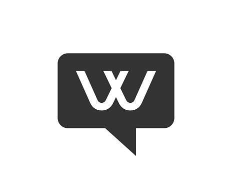 Letter W Chat Logo. Letter W communication logo design template