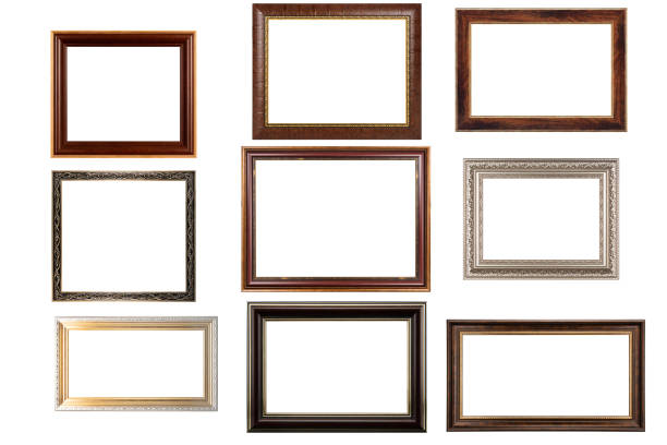 istock Collection of various antique frames on white background 1341066384