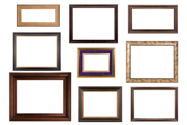 istock Collection of various antique frames on white background 1341066396
