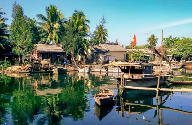 A fishing village in the Mekong Delta in Southern Vietnam