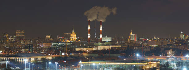 istock Moscow cityscape during winter night. 1341068576