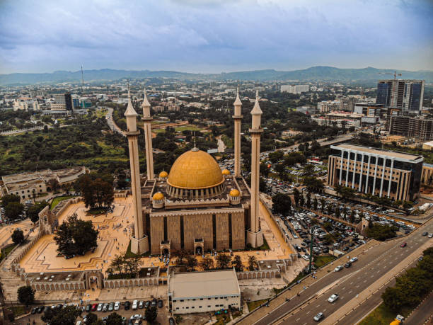 Central Mosque, Abuja created by dji camera nigeria stock pictures, royalty-free photos & images