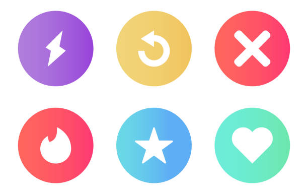 Popular social icons for dating Popular social icons for dating. Vector illustration cross match stock illustrations