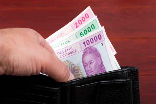 istock Central African States money in the black wallet 1341069772