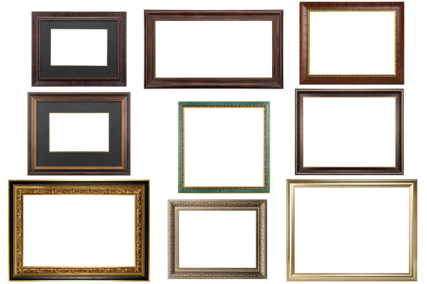 istock Collection of various antique frames on white background 1341069788