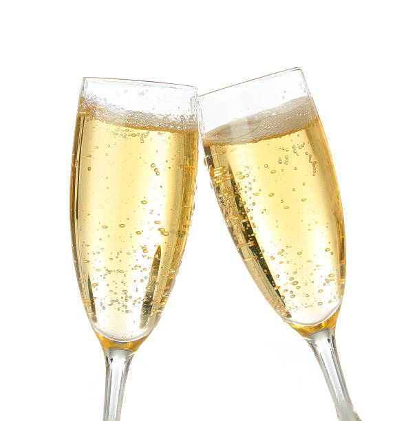 お祝いのシャンパンでの乾杯 - flute ストックフォトと画像
