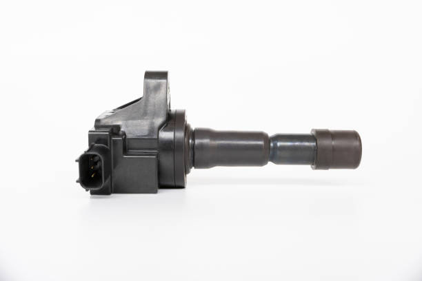 istock Old Ignition coil of Gasoline engine white background service concept and maintenance long time with car 1341071449