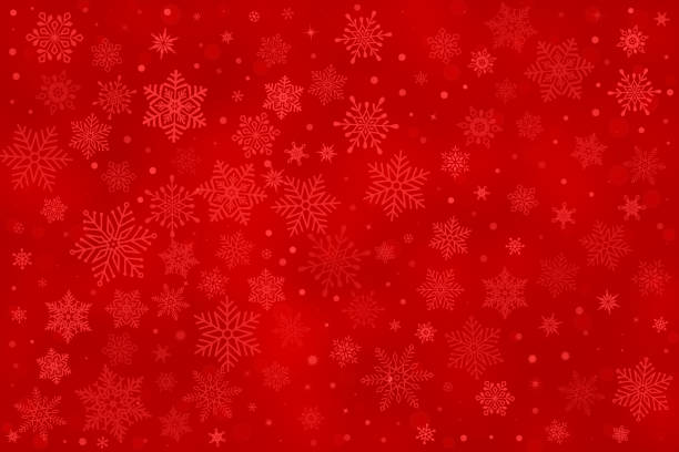 illustrazioni stock, clip art, cartoni animati e icone di tendenza di sfondo fiocco di neve di natale - red background