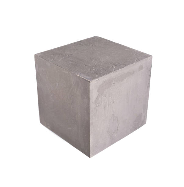 istock Concrete cube or cement brick isolated at white background. Construction brick 1341072700