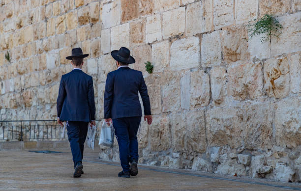Jews in Jerusalem stock photo