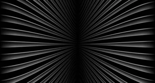 Vector illustration of Abstract black background with 3D lines pattern