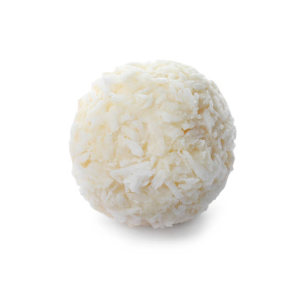 istock Delicious chocolate candy with coconut isolated on white 1341079754