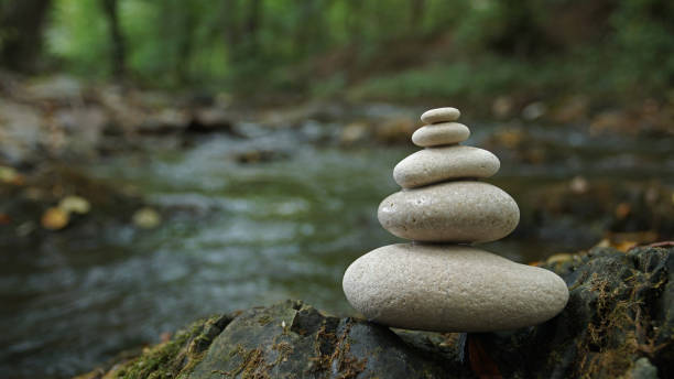 istock Zen stones water river forest nature relax background 1341080002