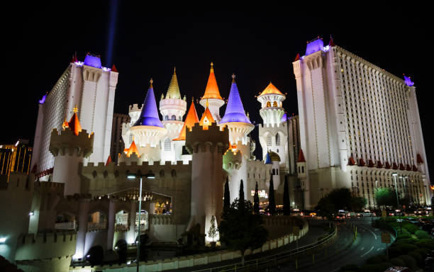 Las Vegas, USA - Mar 10, 2019: Excalibur Hotel and Casino in Las Vegas, Nevada. Its owner - MGM Resorts reported strong net revenue gain of 43% to $2.23 billion in third quarter 2011.
