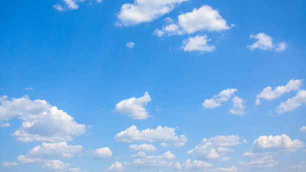 istock Panoramic view of the blue sky with clouds 1341095431