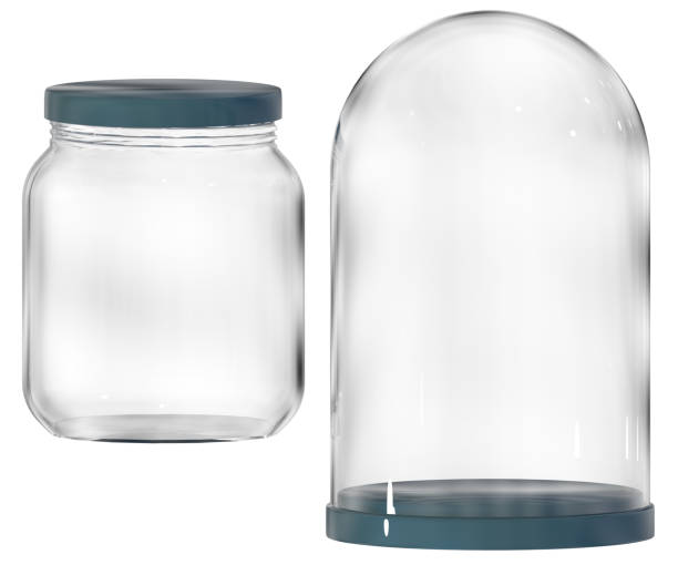 istock Glass jar and cloche flask. 3d-rendering 1341102966