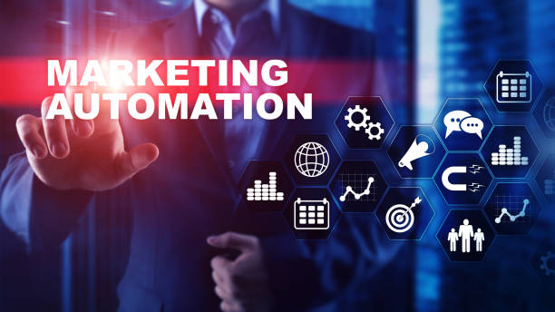 istock Marketing Automation Software Technology Process System Internet Business concept. Mixed media background 1341104994