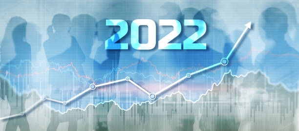 istock New year 2022 financial technology is changing business. Growth graph with return on investment idea 1341105588