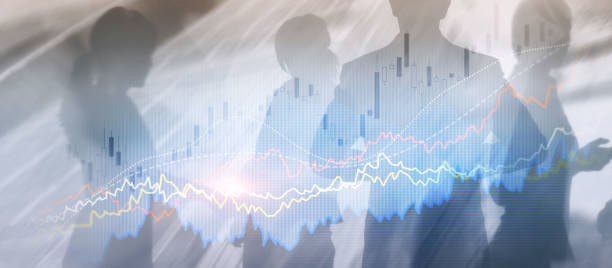 istock Business finance growth graph chart analysing diagram trading and forex exchange concept double exposure 1341105617