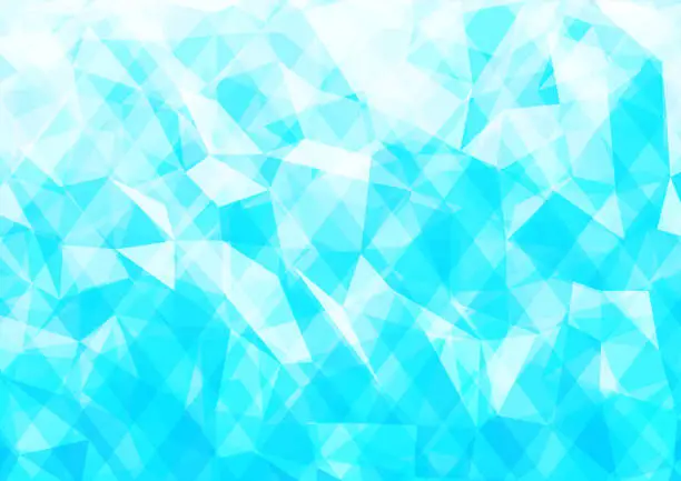 Vector illustration of Polygonal abstract cover design in glittery light blue, A3