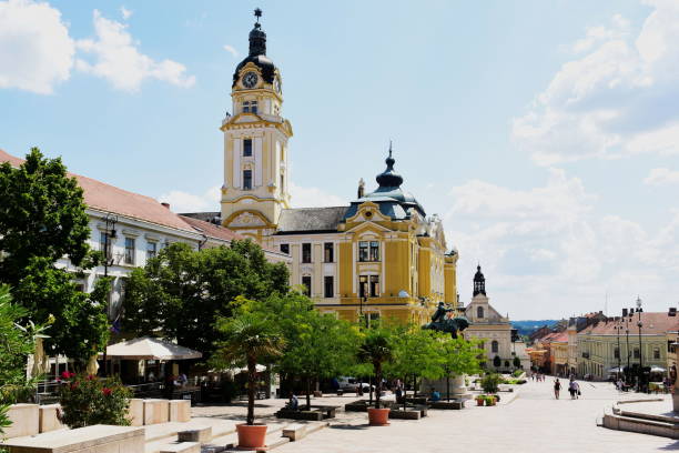 istock main town square in Pecs, Hungary. Szechenyi square. 1341110567