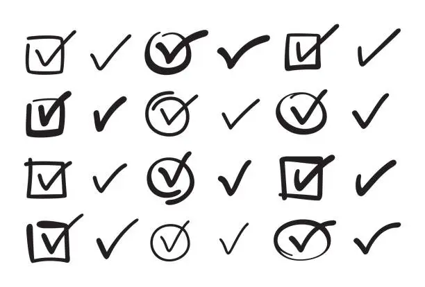Vector illustration of Check Mark Boxes