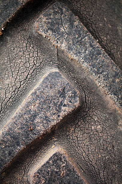 istock Closeup texture of dirty tractor tyres 134111462