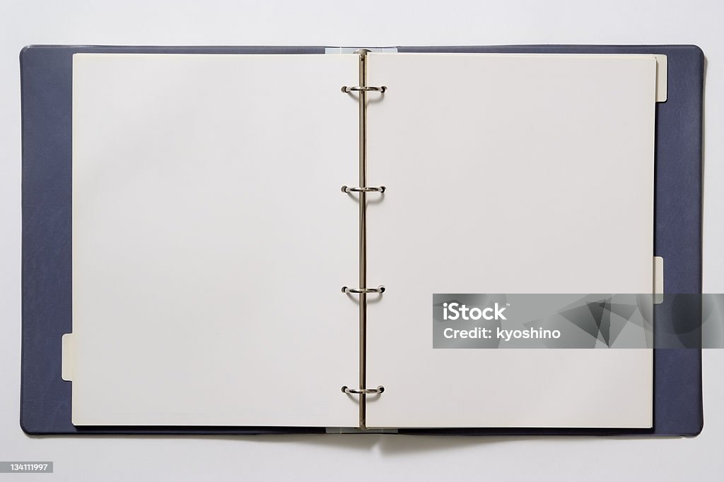 絶縁ショットのブランク白い背景の上のリングバインダー - リング式ファイルのロイヤリティフリーストックフォト