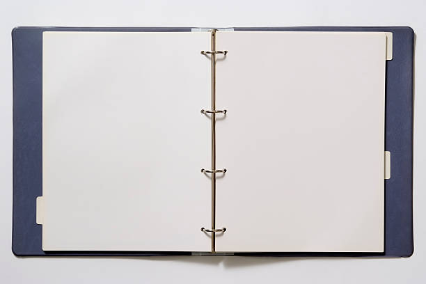 Opened  blank ring binder isolated on white background.