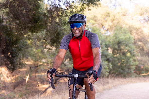 istock Senior Black Man Cycling 1341120314