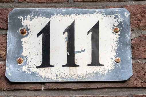 Close Up House Number 111 At Amserdam The Netherlands 24-11-2020