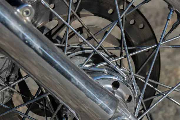 Close Up Of A Harley Davidson Wheel At Amsterdam The Netherlands 6-5-2020