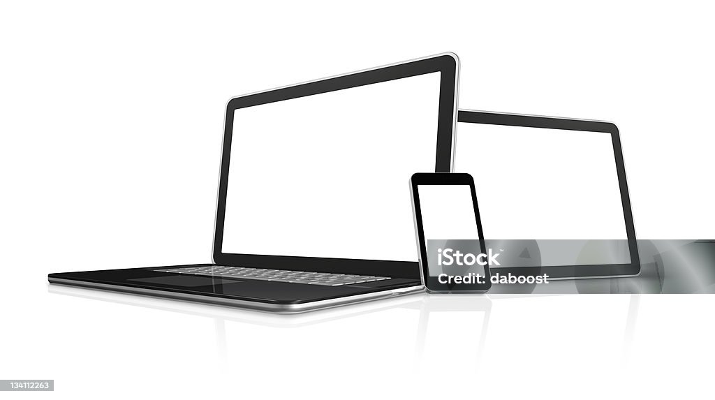 laptop, mobile phone and digital tablet pc computer 3D laptop, mobile phone and digital tablet pc computer - isolated on white with clipping path Digital Tablet Stock Photo
