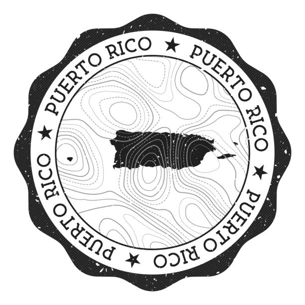pieczęć zewnętrzna puerto rico. - portoryko obrazy stock illustrations