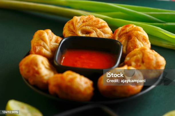 Fried Momos Dumpling Stock Photo - Download Image Now - Chinese Dumpling, Fried, Fried Chicken