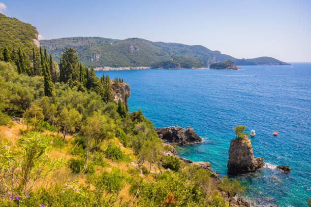 istock Coastline towards Paleokastritsa, Corfu 1341123322