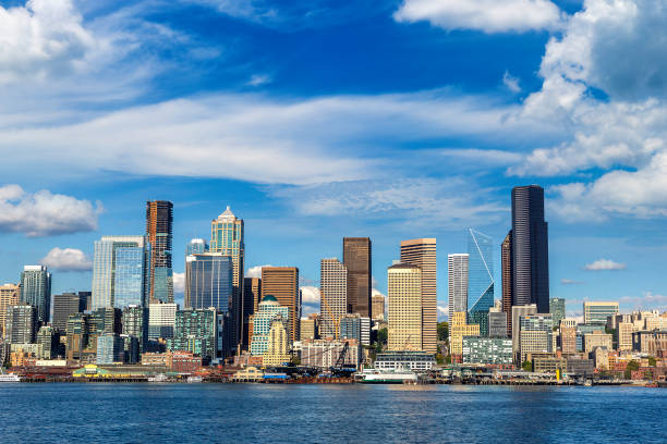 istock Seattle cityscape at Elliott Bay 1341124310