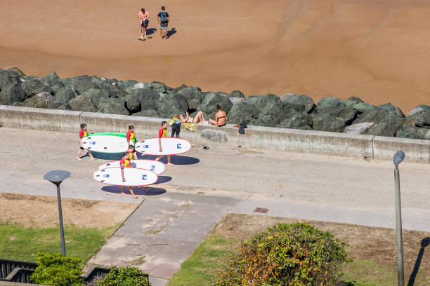 Surfing in Biarritz in the Basque Country